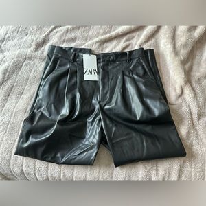 Zara high rise leather pants